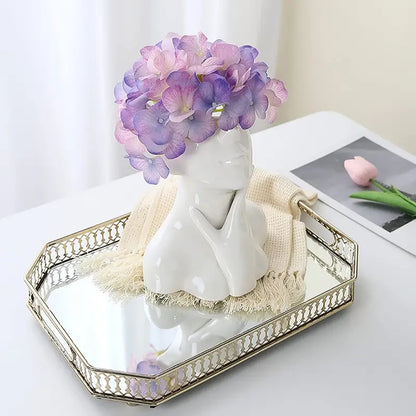 Character Art Ceramic Vase for Flower Arrangement Decor