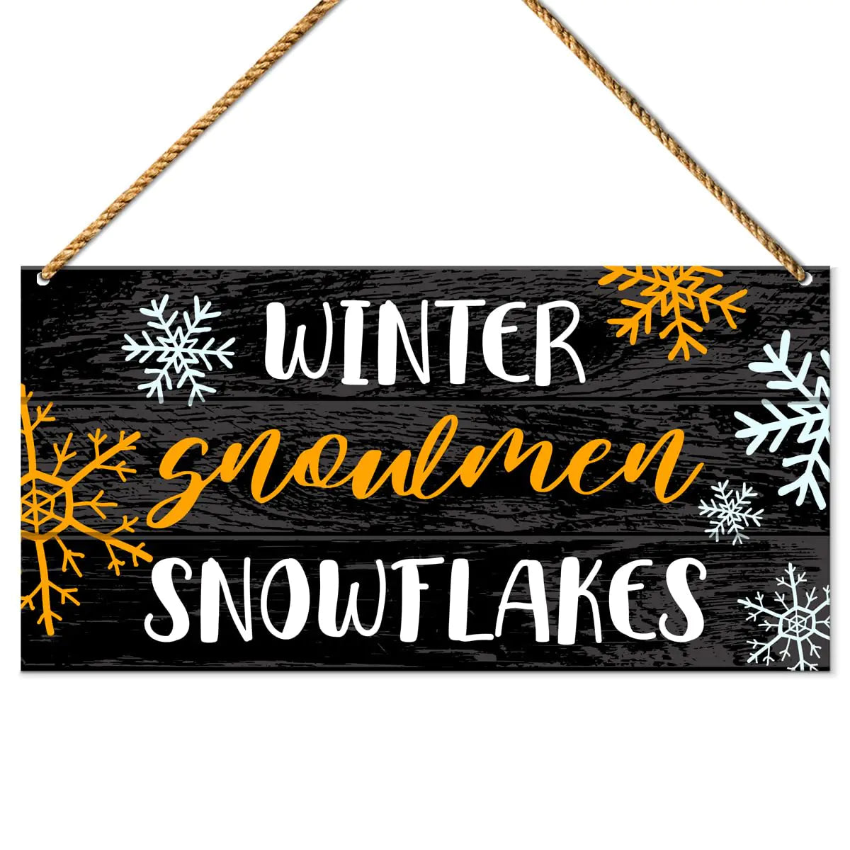 Winter Wood Sign Decor Christmas Wall Decor for Home Kitchen Living Room Bedroom Holiday Decorations Rustic Xmas Hanging Sign Decor Winter Snowmen Snowflakes