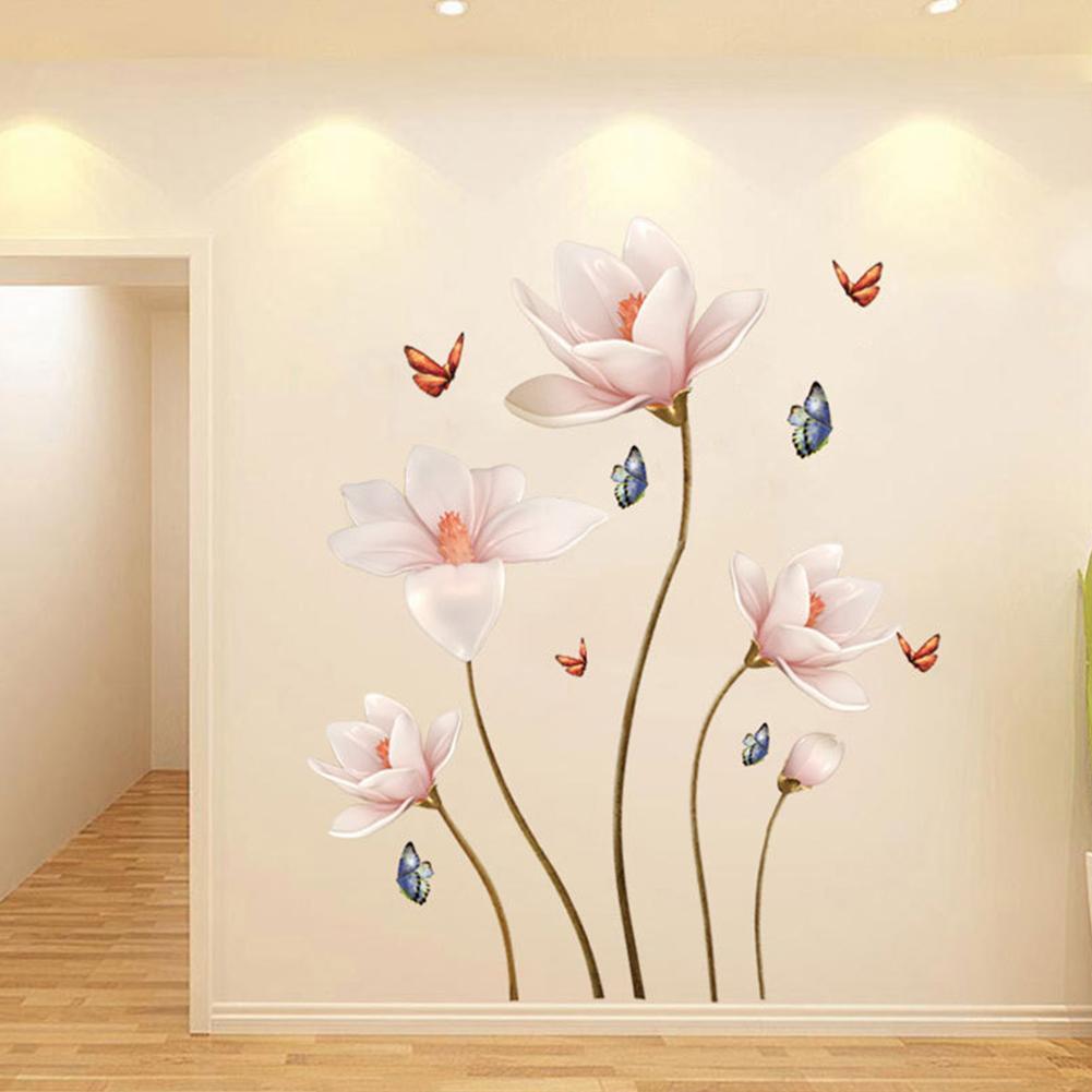 Removable 3D Colorful Butterfly Flower Wall Sticker
