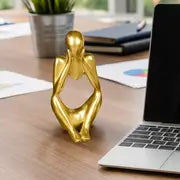 Resin Thinker Statue - Modern Sculpture for Home Office Decor
