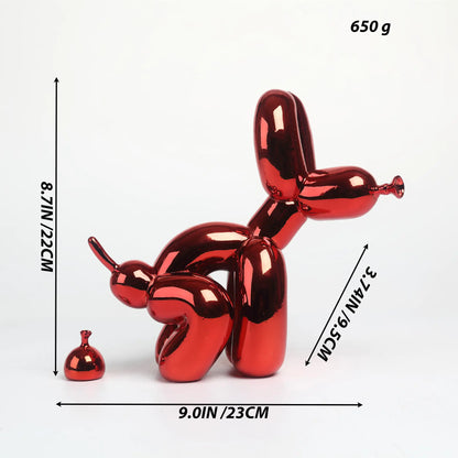 Cute Shiny Balloon Dog Sculpture Home Decor Art Piece