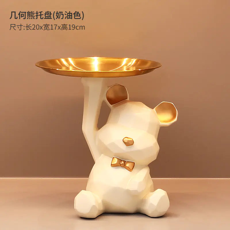 French Milk White Geometric Tray - Modern Home Decor