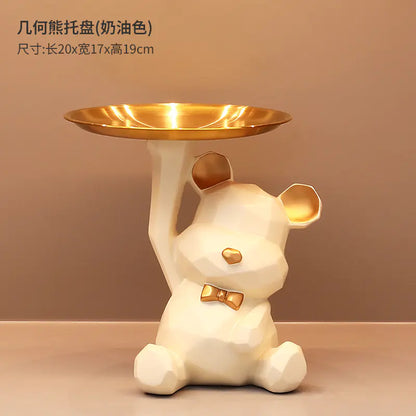 French Milk White Geometric Tray - Modern Home Decor