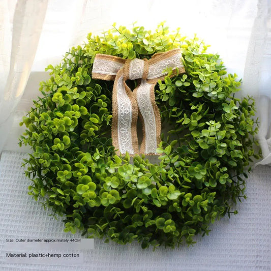 Farmhouse Leaves Wreath - Artificial Floral Door Decor