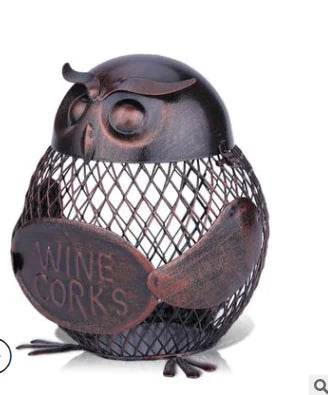 Iron Art Storage Decor - Owl Bottle Stopper Can