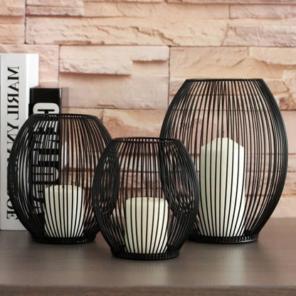 Mediterranean Iron Birdcage with LED Candle Decor