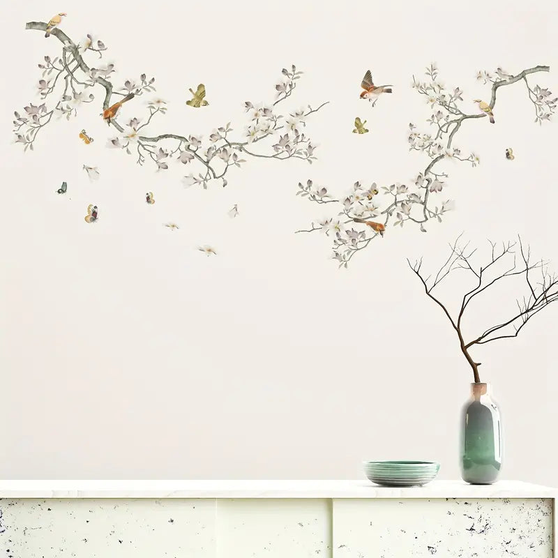Colorful Removable Wall Stickers - Birds & Flowers Decor