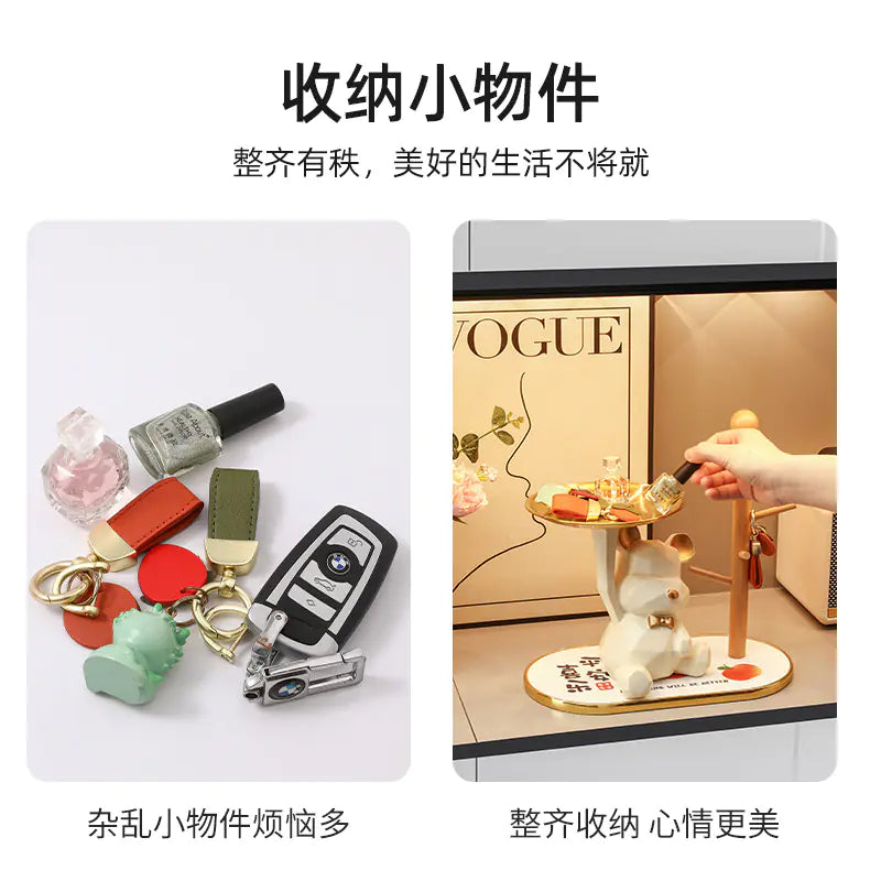 French Milk White Geometric Tray - Modern Home Decor