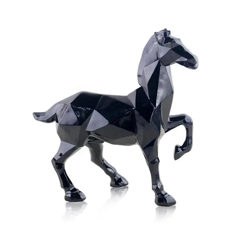 Modern Abstract White Horse Resin Sculpture for Home Decor