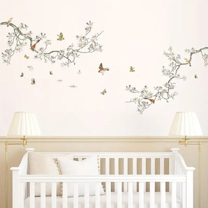 Colorful Removable Wall Stickers - Birds & Flowers Decor