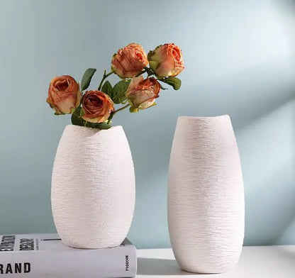 Creative White Ceramic Vase for Home Decor (Nordic Style)