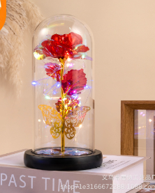 Eternal Crystal Rose with Glass Butterfly (One Piece)