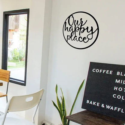Happy Place Metal Wall Sign for Home Decor