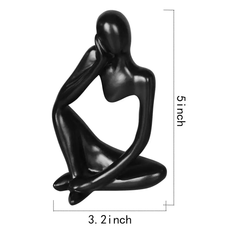 Resin Thinker Statue - Modern Sculpture for Home Office Decor