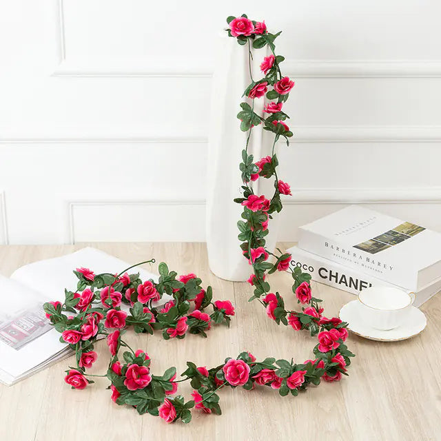Artificial Rose Garland for Home and Garden Decor