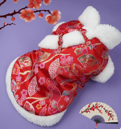 Thick Cotton Pet Clothes for New Year Warmth