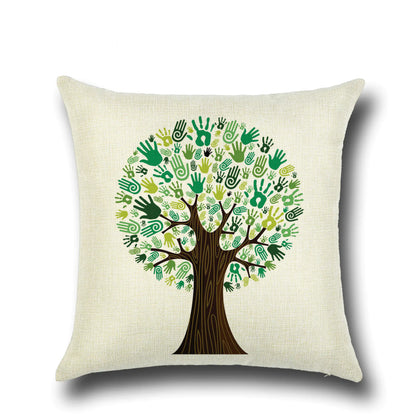 Stylish Cartoon Floral Tree Pillowcase for Home Decor