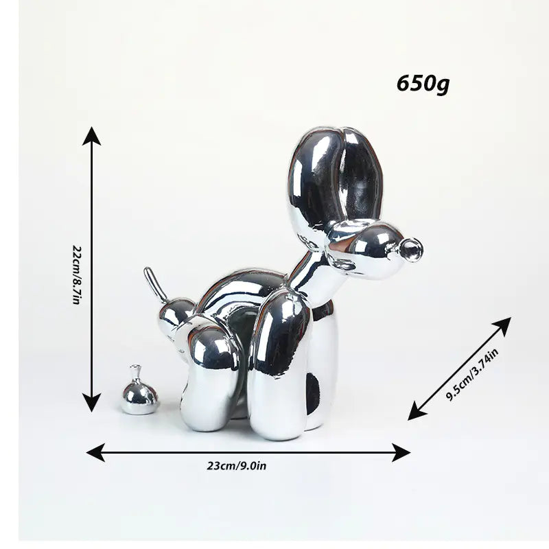 Cute Shiny Balloon Dog Sculpture Home Decor Art Piece