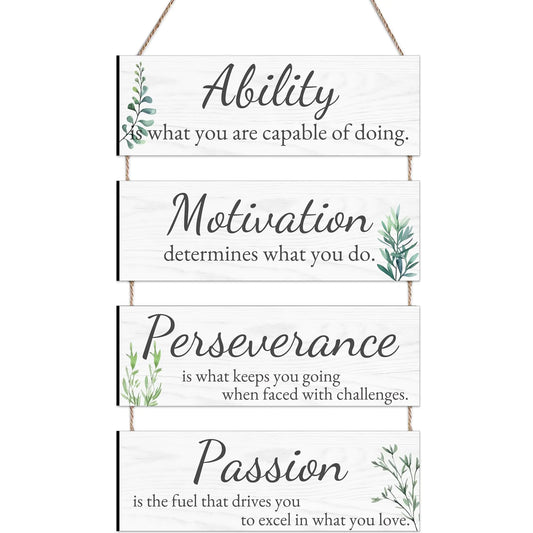 White Office Wall Decor Inspirational Wall Art for Women 4 Pieces Motivational Decorations for Work Home Office Décor