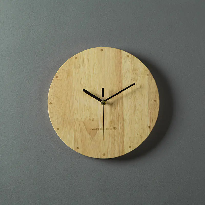 Minimalist Nordic Wooden Wall Clock for Bedroom Decor