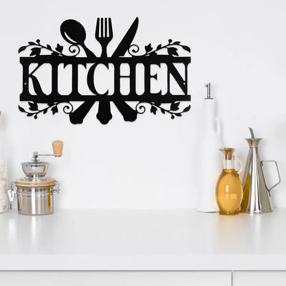 Rustic Metal Kitchen Wall Sign for Home Decor (1 Piece)