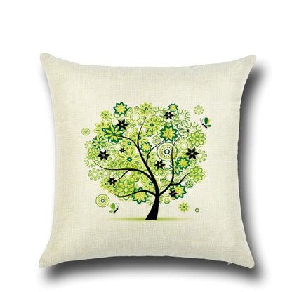 Stylish Cartoon Floral Tree Pillowcase for Home Decor