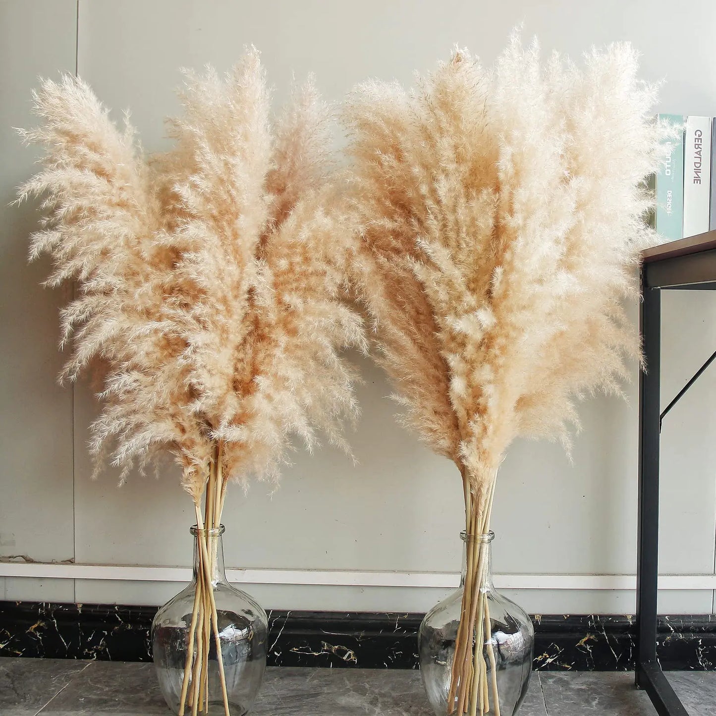 40" inch 10 Stems Natural Pampas Grass Decor Tall pompas Grass Tall Pampas Grass for Wedding Party Farmhouse Boho Home Decor