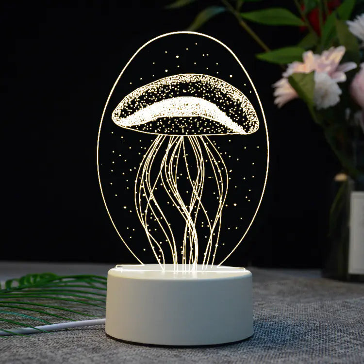 3D LED Jellyfish Night Light for Smart Home Decor