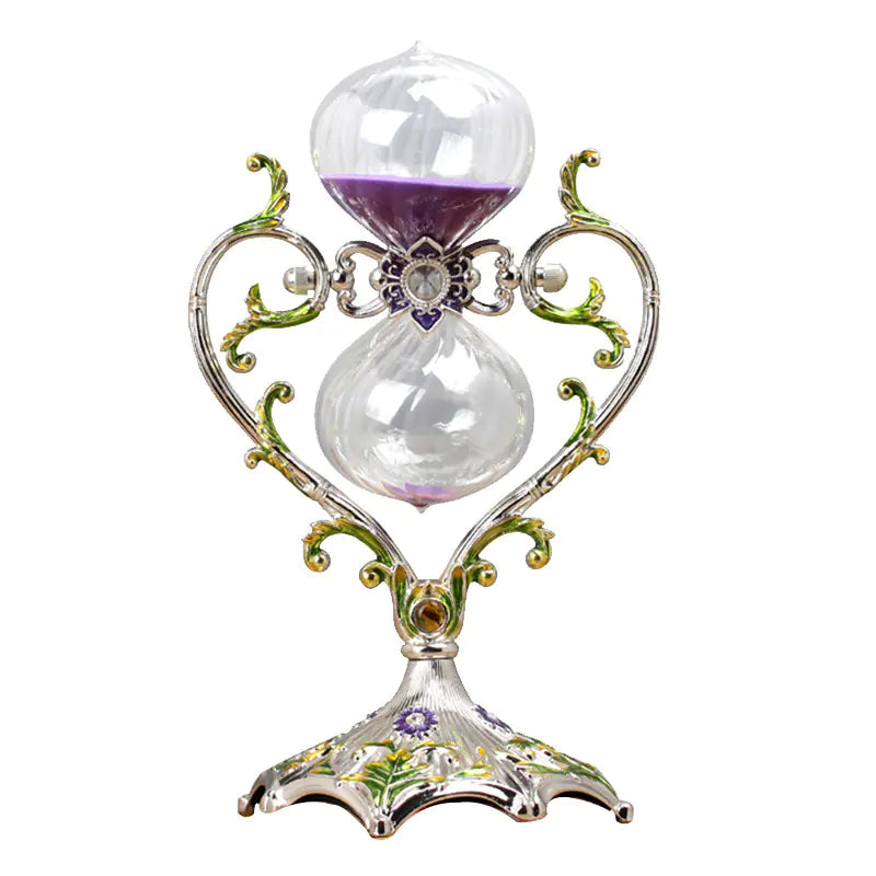 Metal Hourglass Timer - Creative Heart-Shaped Decor