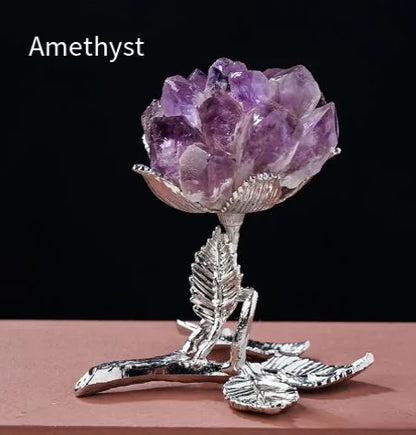 Natural White Crystal Cluster Flower Home Decor Piece