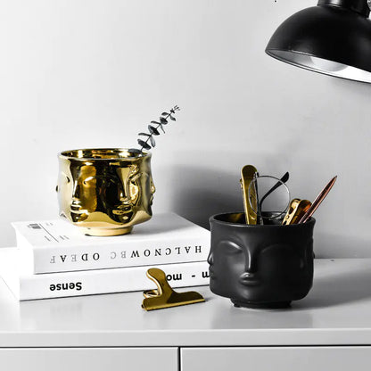 Nordic Creative Face Planter - Modern Ceramic Home Decor