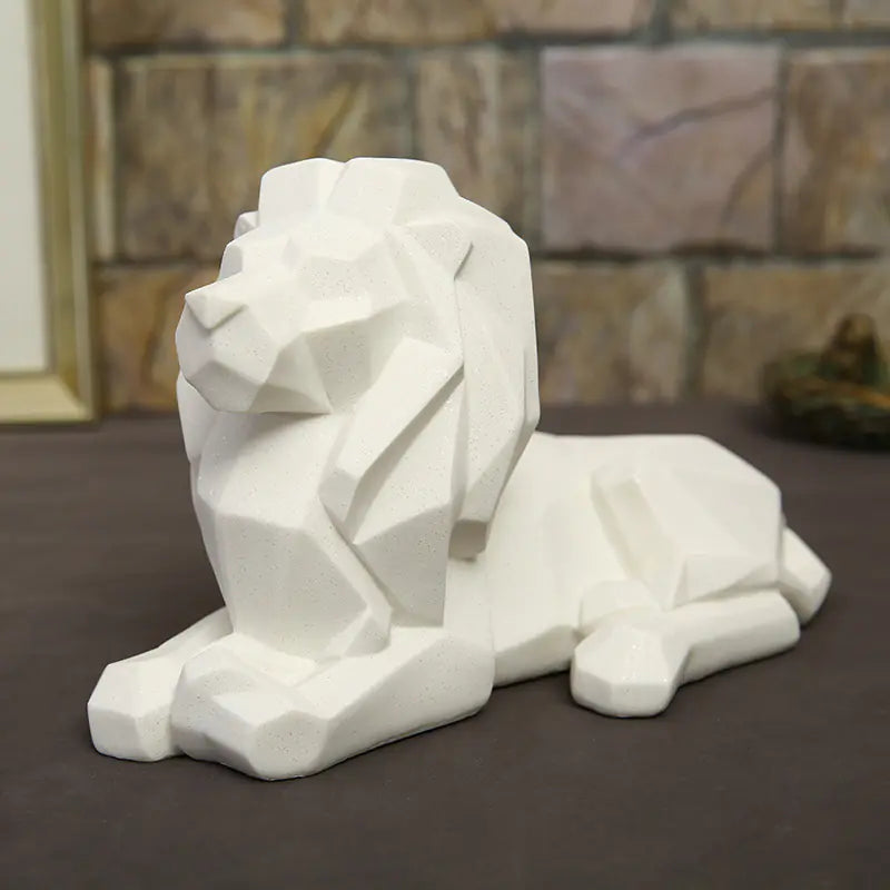 Nordic Resin Lion Figurine for Home and Office Decor