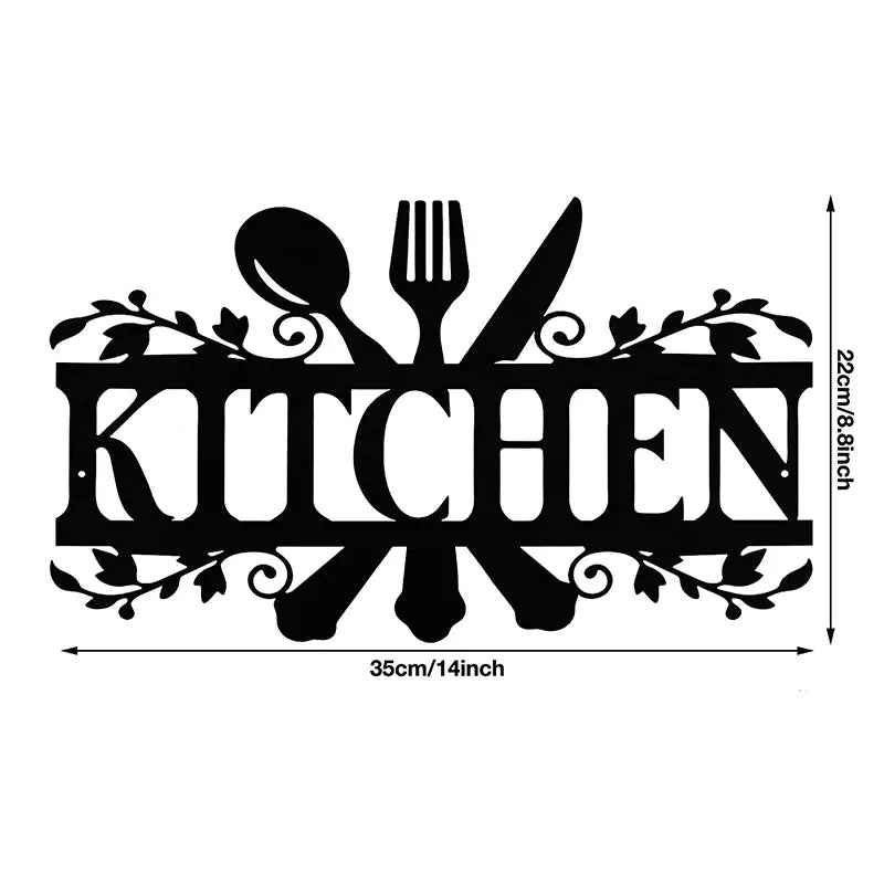 Rustic Metal Kitchen Wall Sign for Home Decor (1 Piece)