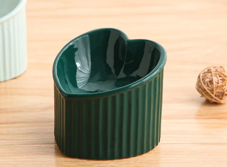 Ceramic Pet Bowl with Slanted Design for Cats