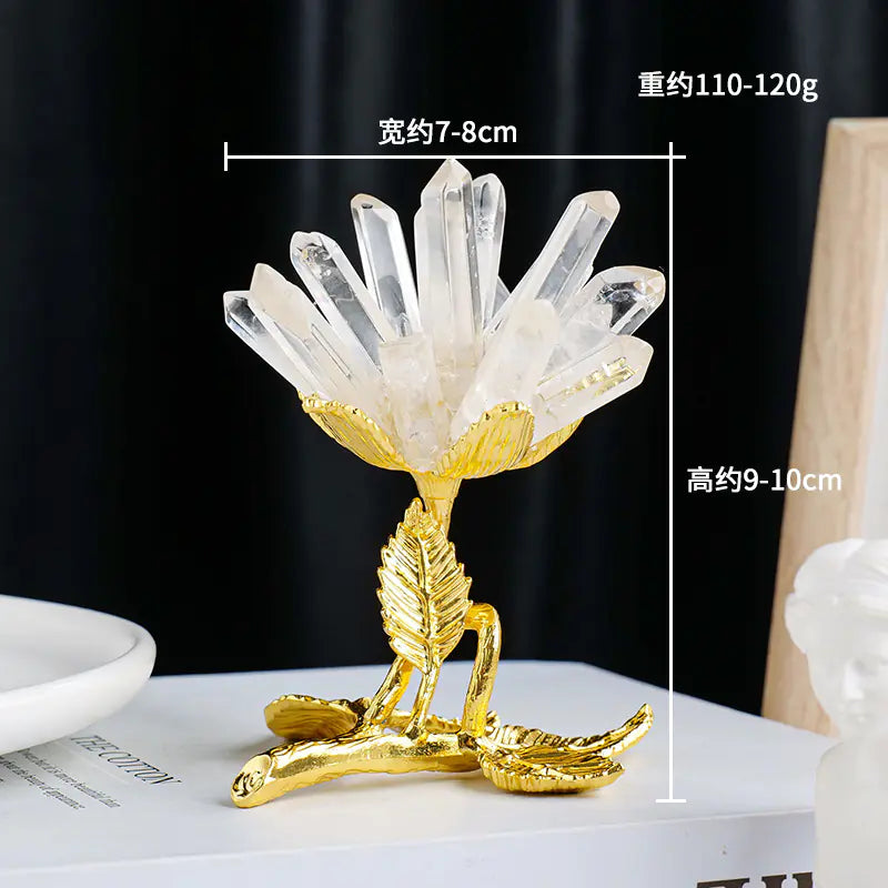 Natural White Crystal Cluster Flower Home Decor Piece