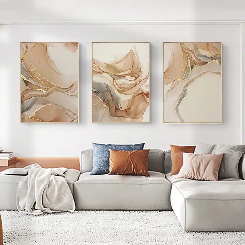 3pcs Abstract Marble Wall Art Posters for Home Decor