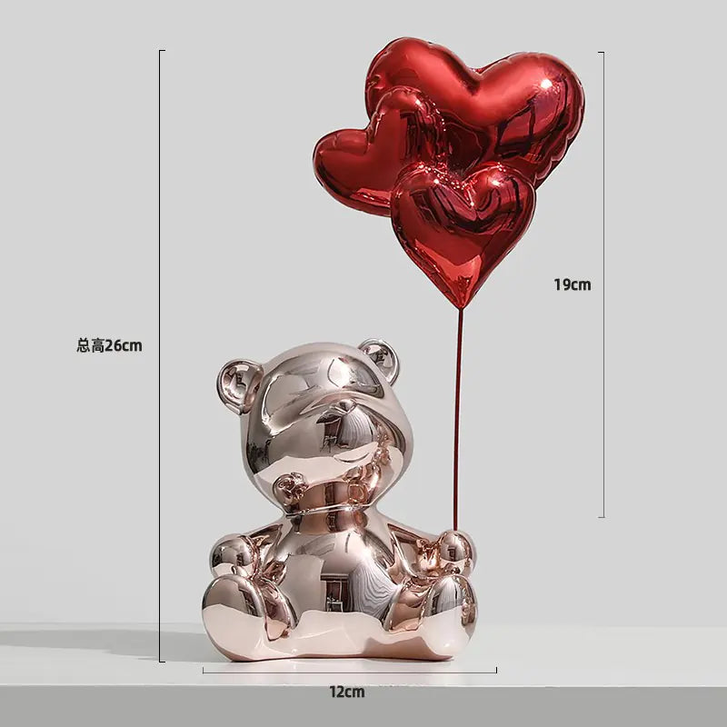 Luxury Electroplated Balloon Bear Decor for Home