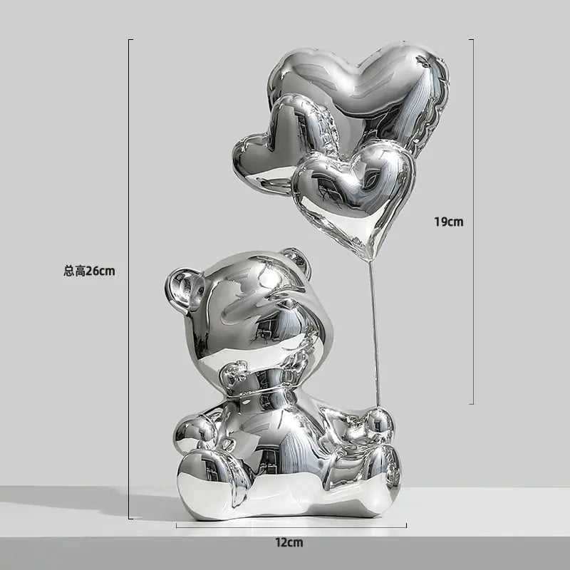 Luxury Electroplated Balloon Bear Decor for Home