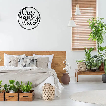 Happy Place Metal Wall Sign for Home Decor