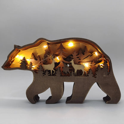 Wooden 3D Animal Carving Wall Decor