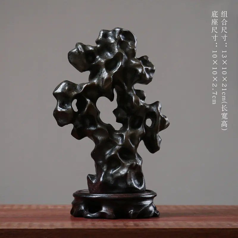 Zen Style Ceramic Taihu Stone Art Desk Decor Piece