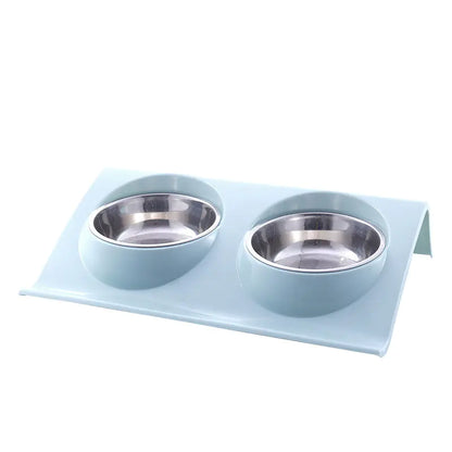 Stainless Steel Double Bowl for Dogs and Cats