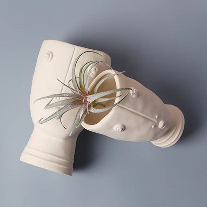 Abstract Ceramic Face Planter for Creative Home Decor