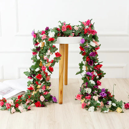 Artificial Rose Garland for Home and Garden Decor