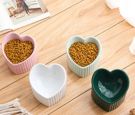 Ceramic Pet Bowl with Slanted Design for Cats