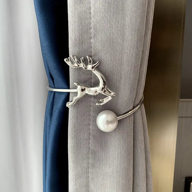Luxury Pearl Elk Curtain Tieback for Home Decor