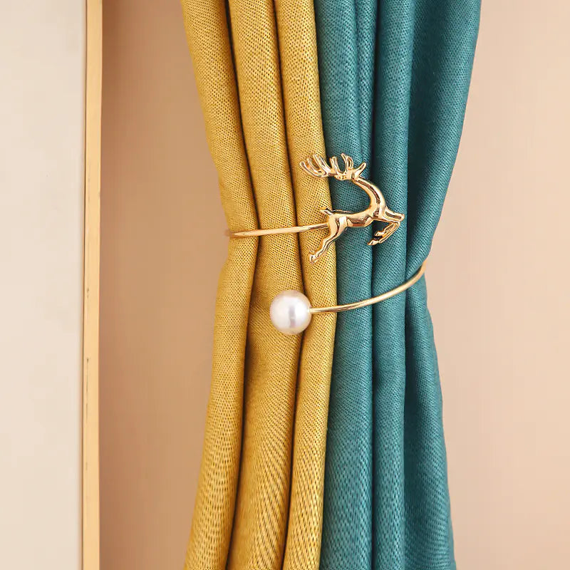 Luxury Pearl Elk Curtain Tieback for Home Decor