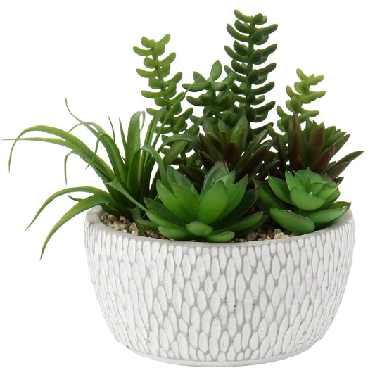 Small Fake Plants Assorted Faux Succulents in Pots Realistic Succulents Plants Artificial with Cement Pots for Home Table Office Desk Bathroom Shelf Living Room Decor