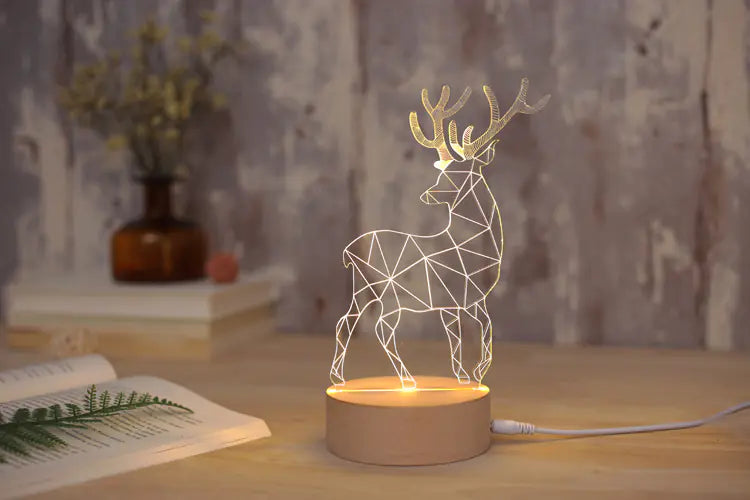 3D LED Moose Night Light for Bedroom Decor