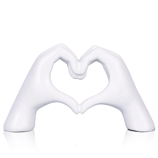 White Heart Hand Statues and Sculptures White Room Decor Aesthetics for Living Room Coffee Table tv Cabinet Bookshelf Office Entry Desktop Bookshelf Decor.